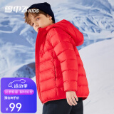 雪中飞童装儿童轻薄羽绒服男童新款中大童女童薄款外套冬 中国红 120cm