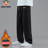 大嘴猴（paul frank）牛仔裤男士冬季美式宽松裤子男裤高街休闲裤男潮 黑色加绒 2XL