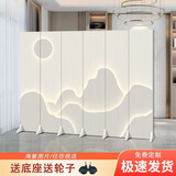 现代简约折叠屏风隔断客厅房间饭店直播间茶室双面折屏可移动屏风 K1款 2扇80X180cm防水防透