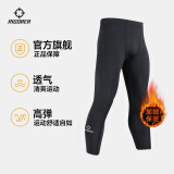 准者健身长短裤男式高弹速干运动套装跑步骑行压缩健身衣服打底紧身裤 Z119411404纯正黑 【长裤加绒】 S (165)