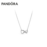 潘多拉（PANDORA）[情人节礼物]闪亮永恒符号项链颈饰简约小众银色