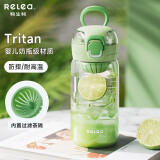 物生物（RELEA）水杯女tritan塑料杯儿童夏季高颜值随手杯便携学生杯子耐高温茶杯