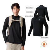 安踏羊毛T丨美利奴羊毛长袖t恤男冬季新款半开襟户外透气徒步保暖上衣