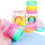 过家家积木拼插魔力彩虹圈怀旧玩具七彩弹簧圈伸缩圈魔术弹力圈 随机1个