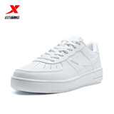 特步男鞋运动鞋空军一号情侣板鞋百搭休闲鞋时尚耐磨防滑运动鞋潮板鞋 新白色【女款新版】 38