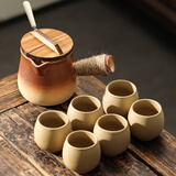 尚言坊围炉煮茶器具套装罐罐壶烤奶陶瓷茶壶煮茶壶泡茶壶茶水分离煮茶器 5渐变陶韵罐罐壶【知秋杯】套装 700ml