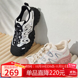 骆驼（CAMEL）丑萌登山鞋女时尚撞色户外休闲鞋 L24S076620 米/银/粉 37