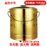 中元节祭祀用品七月半全套大全套打孔纸祭祖烧纸钱黄纸火纸冥纸钱币金元宝黄表上坟扫墓拜祭烧纸桶焚烧炉无烟 【富贵金】中号不锈钢烧纸桶（含内胆、网架、火钩）