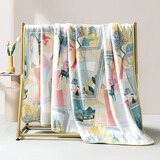 富安娜家纺 毯子办公室盖毯保暖法兰绒毛毯午睡毯单双人毯子 印记（180*200cm） 法兰绒毯