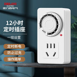 德力西（DELIXI）定时插座开关 定时器插排防过充控制器插头 自动断电插线板 （12小时）机械定时