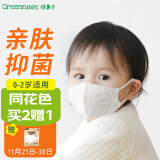 绿鼻子（green nose）儿童口罩 三层独立包装3d立体一次性婴童口罩 0-1.5-2岁白色10片