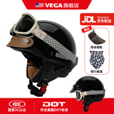 VEGA B-35 亮黑 2XL 3C夏季哈日式雷复古摩托车半盔电动车骑行头盔
