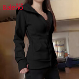 班尼路（Baleno）收腰连帽卫衣外套女2025年春秋季潮流时尚舒适亲肤校园风上衣开衫