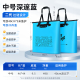 本诺鱼护包手提袋装鱼活鱼袋钓鱼加厚防水多功能渔户桶便携渔具收纳包 二代中号 蓝色 9.5cm底宽+拉链 无规格