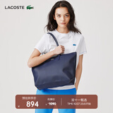 LACOSTE法国鳄鱼女包L1212系列大容量单肩托特包|NF1888PO 141/墨蓝色