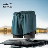 鸿星尔克（ERKE）泳裤男士双层防尴尬平角宽松速干 度假沙滩裤泡温泉泳衣游泳装备