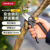 得力（deli）高碳钢刀头花木剪修枝剪果树剪粗枝剪刀可剪0-10mm DL580101