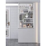 漫益卫生间半墙隔断柜客厅屏风长虹玻璃铁艺轻奢干湿分区洗手台置物架 款式B奶油白碳钢每平方价格