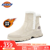 Dickies女士雪地靴女靴冬季加绒加厚短靴保暖棉鞋靴子 米色 39 