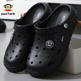 paul frank大嘴猴踩屎感凉拖鞋居家户外防滑情侣外穿女洞洞鞋沙滩凉鞋男防臭 黑色 40-41