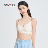 三福中薄杯无钢圈文胸无痕无感舒适氨基酸软支撑聚拢内衣女463803 香槟白 75B