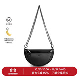 INJOYLIFE包包新款潮复古马鞍包流浪包双链条包小众斜挎女包 黑色