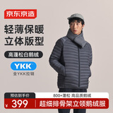 京东京造超细排骨架【鹅绒服】户外轻薄羽绒服男女外套冬立领  岩石灰 M