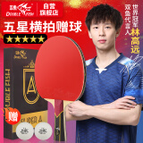 双鱼（DOUBLE FISH）五星级横拍乒乓球拍体育用品乒乓拍（京仓速发/附2球）V55-C