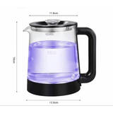 适配志高美菱荣事达茶吧机通用水壶配件304不锈钢家用商用烧水壶自动 【1.2L】高端黑-玻璃蓝光款