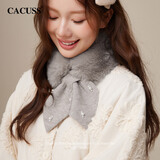 CACUSS围巾女秋冬季针织小围脖交叉时尚防寒护颈保暖送女生新年礼物