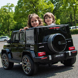 携手双人奔驰儿童电动车四轮可坐大双座遥控玩具车宝宝小孩越野电瓶车 升级烤漆黑24v/四驱/软轮无摇摆