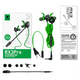 浦记RX3 Pro有线3.5mm/typec入耳式吃鸡游戏耳机支持手机/平板/电脑可使用带线控支持语音通话游戏开麦 【3.5mm】RX3Pro-绿色-3.5mm