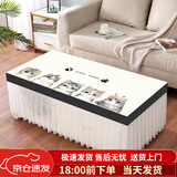 茶几桌布新款茶几垫桌面布台布盖布茶几套罩长方形电视柜桌布防尘 可爱猫咪 宽70x长130x高40cm