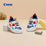 乔丹男婴童运动鞋儿童冬季革面跑步鞋幼童鞋子 沉静蓝/乔丹白26