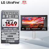 LG 27英寸4K显示器 IPS Type-C90W快充 HDR400 内置音箱 电脑显示屏 适用PS5 27UP850K
