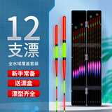 护王鱼漂套装全套高灵敏加粗醒目纳米鲢鳙浮漂盒野钓鲫鱼漂夜光漂浮标 店长推荐-醒目加粗12支纳米漂