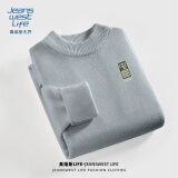 JEANSWEST LIFE真维斯新中式针织衫男秋冬季保暖半高领毛衣国潮休闲风男士毛衫帅
