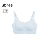 ubras母亲节礼物侧收大杯文胸收副乳内衣女大胸显小防下垂胸罩粉底液 可调肩带-涟漪蓝色 L (80B/80C/80D)