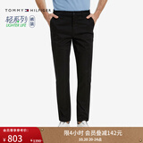 TOMMY HILFIGER秋冬男装都市商务通勤弹力斜纹纯色修身显瘦西裤长裤休闲裤 黑色001 -修身版-拍大一码 31 (2.4尺)