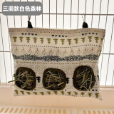 织萌小宠新品兔子悬挂式干草喂食袋兔子荷兰猪大容量草架兔子草袋兔子草架 三洞款-白色森林（35*28厘米）