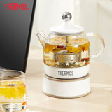 膳魔师（THERMOS）养生壶迷你电水壶便捷家用办公室时尚精致煮茶器恒温多功能电热水壶花茶壶养生杯EHA-1602E 白色 0.55L