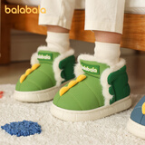 巴拉巴拉儿童棉鞋恐龙男童冬季毛毛鞋女童加绒加厚雪地靴宝宝外穿防水冬鞋