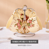 友来福欧式咖啡杯套装陶瓷咖啡杯碟高档英式茶具马克杯下午茶生日礼物 玫瑰-对杯碟