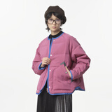 幻走（MOVEUP）冬季新款.FUN系列圆领撞色包边设计师短款羽绒服女 灰粉 S