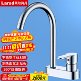 莱尔诗丹双孔面盆水龙头 冷热浴室双孔不锈钢卫生间洗脸盆洗手盆龙头T5231