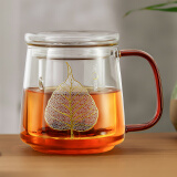 雅集耐热玻璃茶杯茶水分离泡茶杯办公室茶道喝茶杯子一叶菩提杯500ml