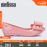 Melissa（梅丽莎）蝴蝶结低跟时尚通勤休闲女士单鞋33680 粉色 37