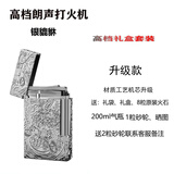 GHORSE 法国正品高档个性定制送礼品纯铜朗声充气体打火机创意超薄男士 银貔貅 充气机 套装 1个