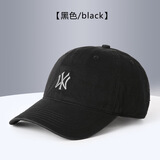 蓝诗梦戴帽子男女春秋新款鸭舌帽情侣字母刺绣显气质休闲棒球帽 黑色