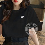 耐克（NIKE）女装男装短袖 25夏季新款运动服透气休闲服宽松上衣女T恤休闲短袖 AR4999-013/经典黑色 M (170/88A)